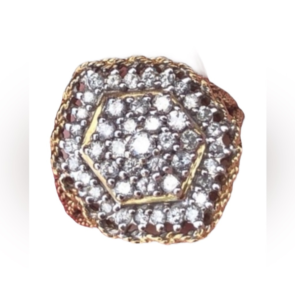 - Spectacular 14k Gold 1 Ct Diamond ring CLUSTER cocktail Ring w/ Appraisal